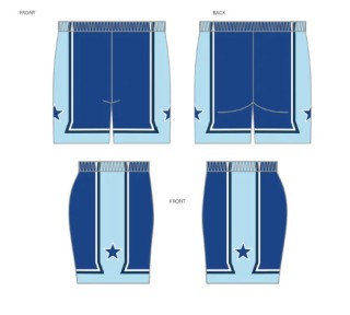 002 Bay City Lakers Basketball Playing Shorts:Blue
